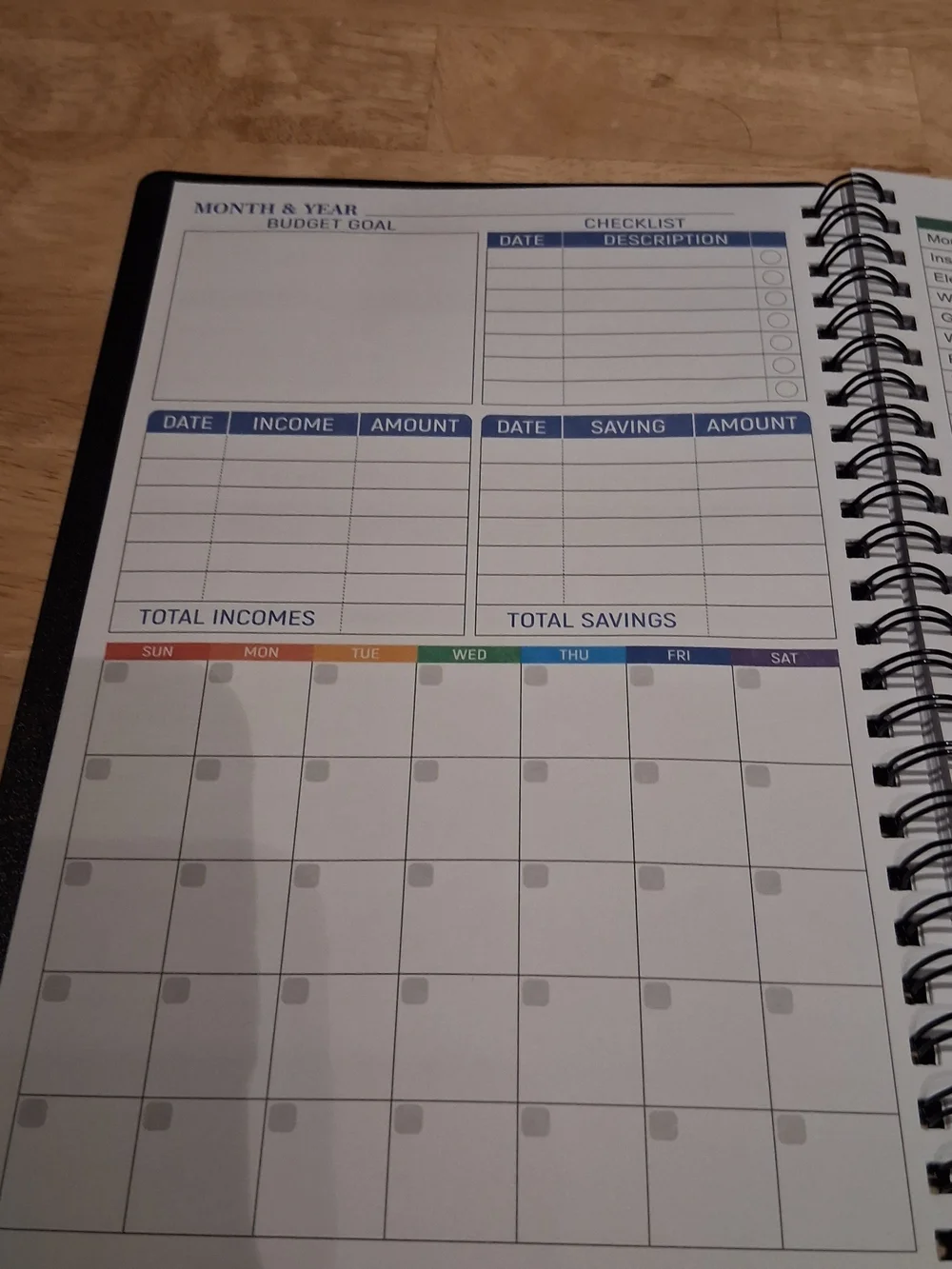 Budget Planner Spiral Notebook - Black
